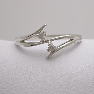 Women’s Sterling Silver Bypass CZ Ring